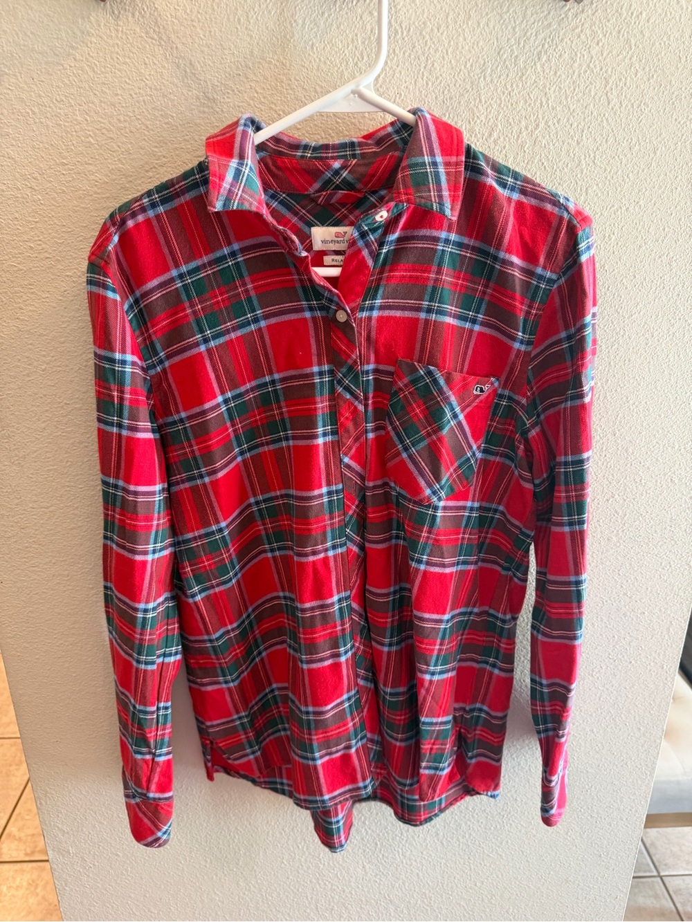 Vineyard Vines Red Green Plaid Button-Down Shirt